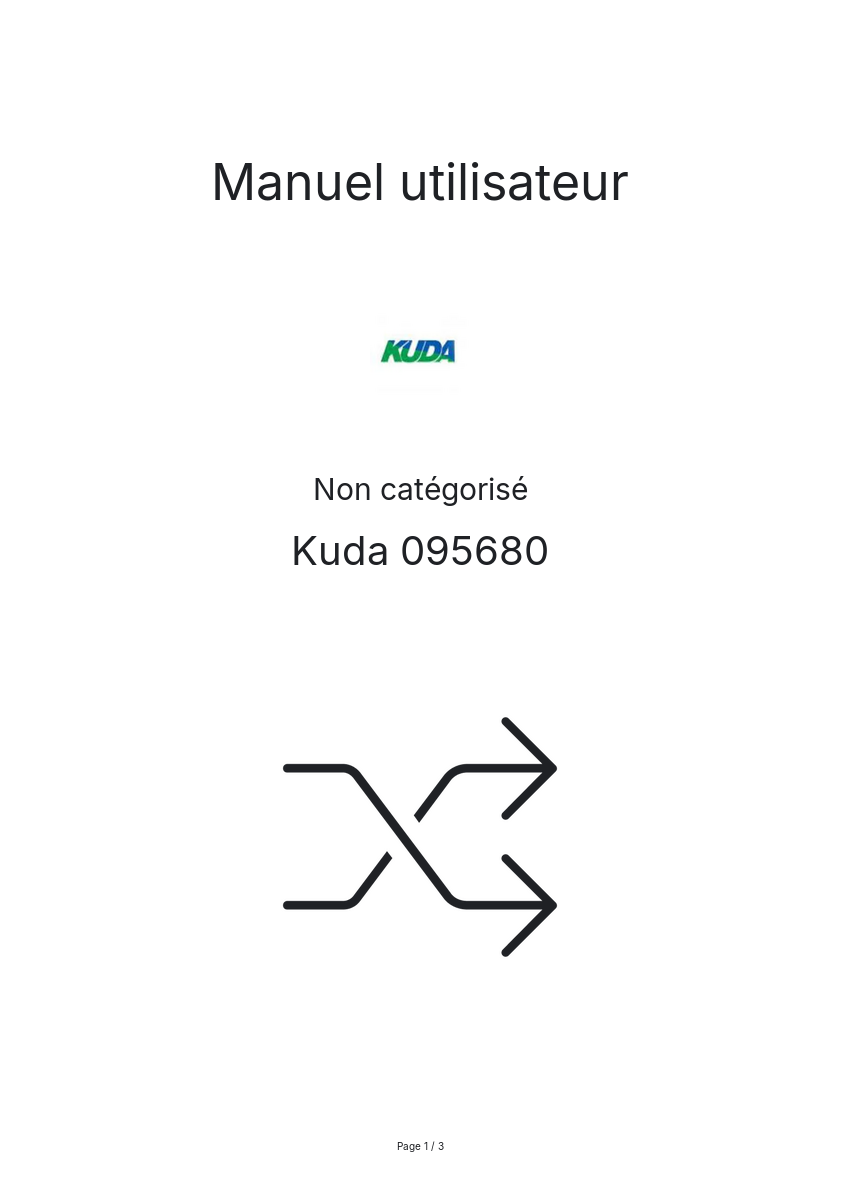 Page n°1 - Manuel utilisateur Kuda 095680