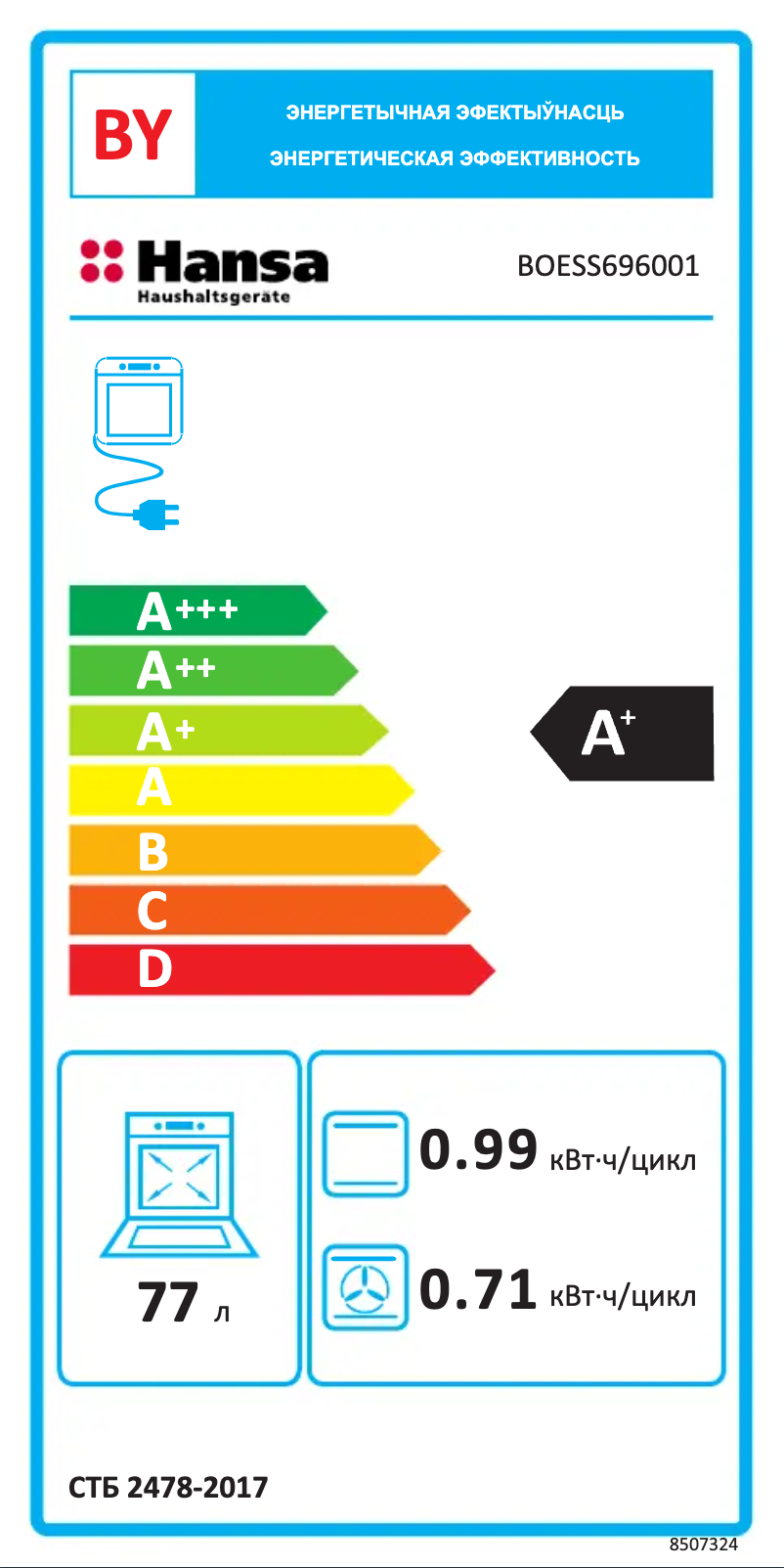 Page 1 de la notice Manuel utilisateur Hansa BOESS696001