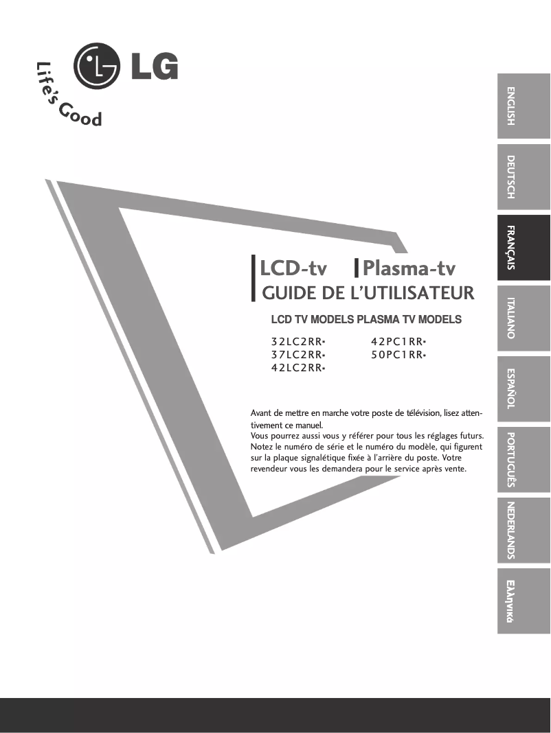 Image de la première page du manuel de l'appareil 32LC2RR