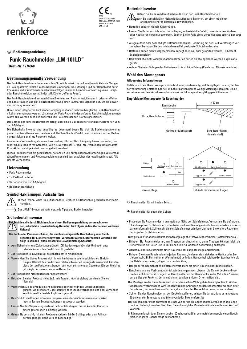 Page 1 de la notice Manuel utilisateur Renkforce LM-101LD