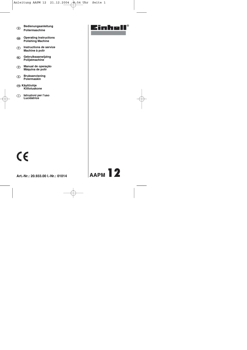 Página 1 del manual Manual de usuario Einhell AAPM 12