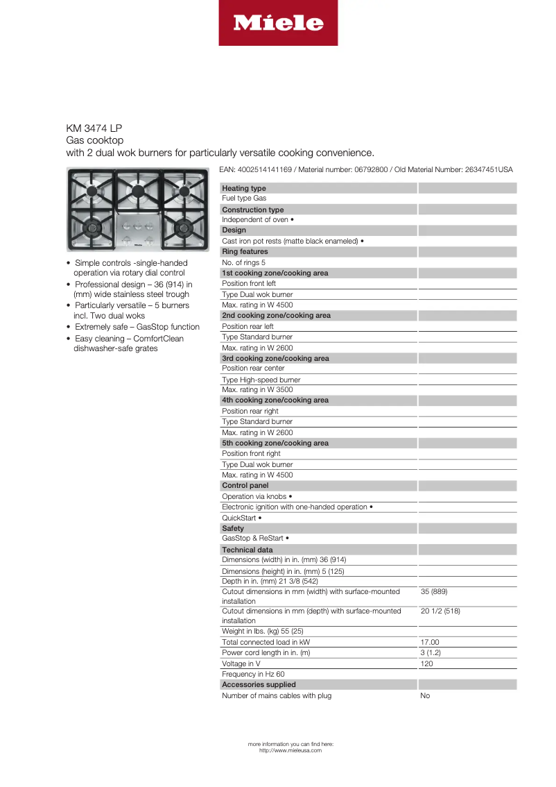 Image de la première page du manuel de l'appareil KM 3474 LP