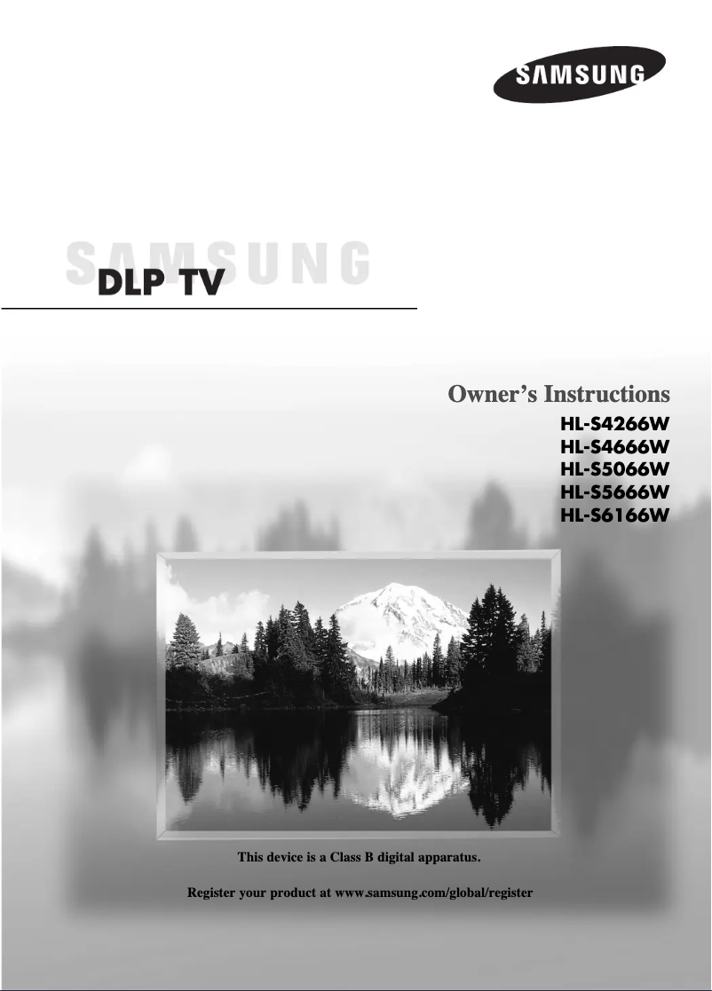 Page n°1 - Manuel utilisateur Samsung HL-S4666W