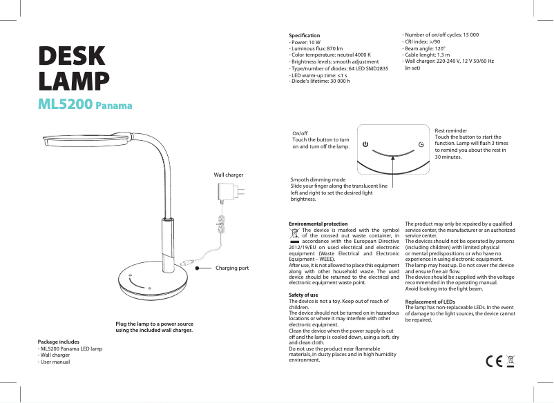 Page 1 de la notice Manuel utilisateur MaxCom ML5200 Panama