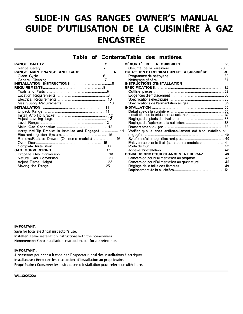 Page 1 de la notice Manuel utilisateur JennAir JGS1450ML
