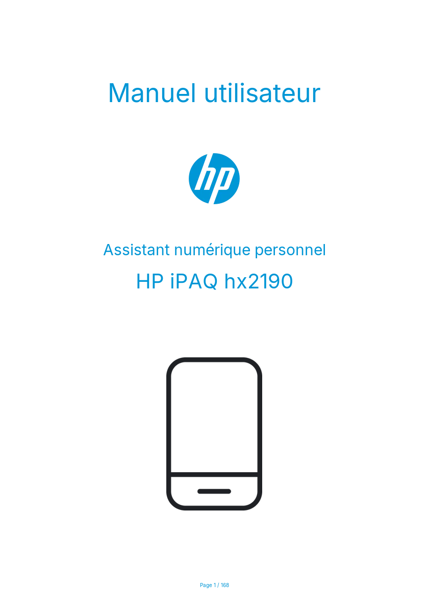 Image de la première page du manuel de l'appareil iPAQ hx2190