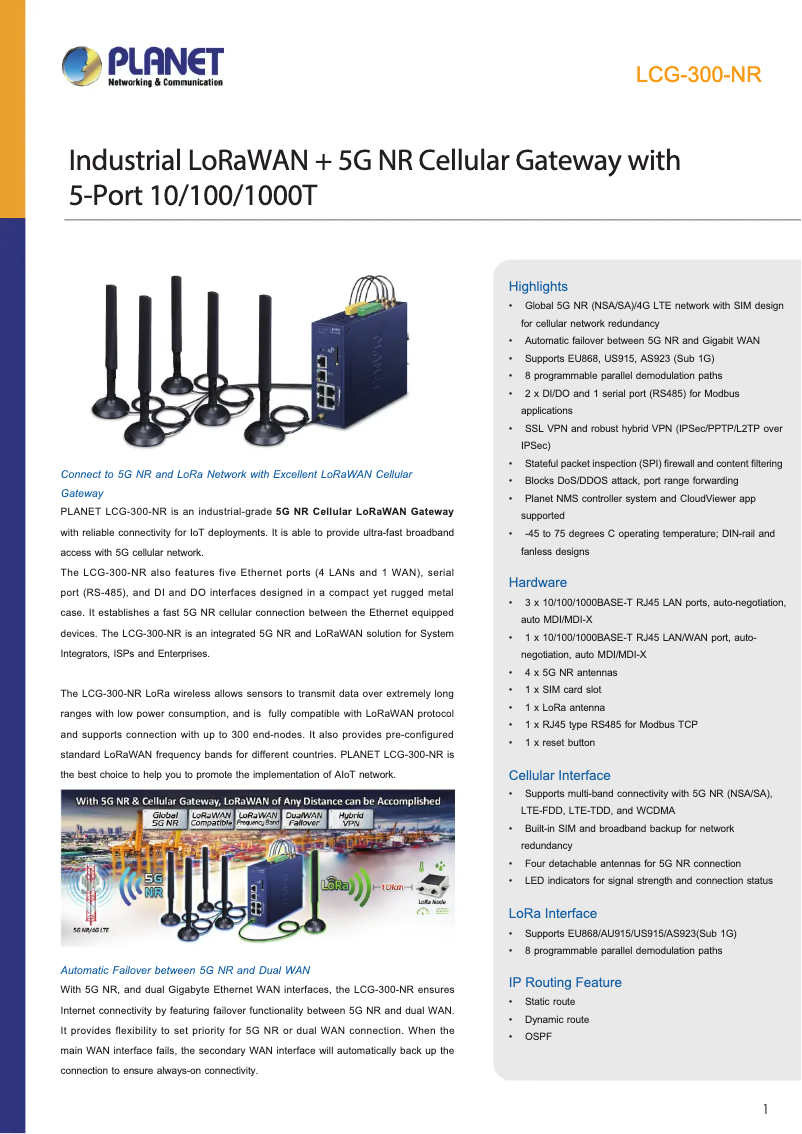 Image de la première page du manuel de l'appareil LCG-300-NR