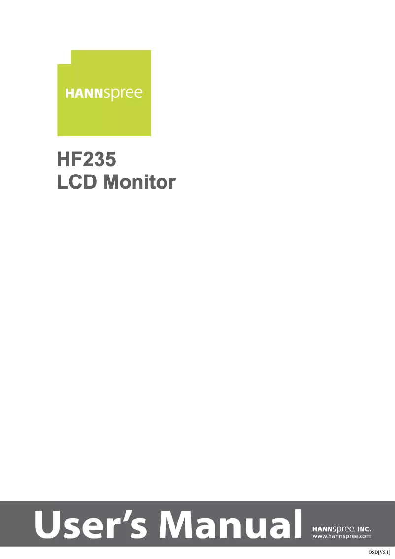 Page 1 de la notice Manuel utilisateur Hanns.G HF235DPB