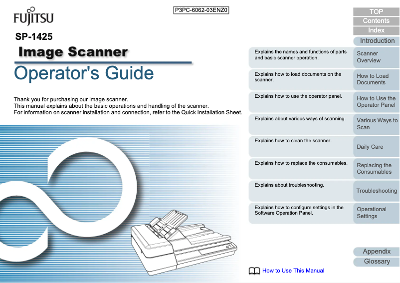 Page n°1 - Manuel utilisateur Fujitsu SP-1425