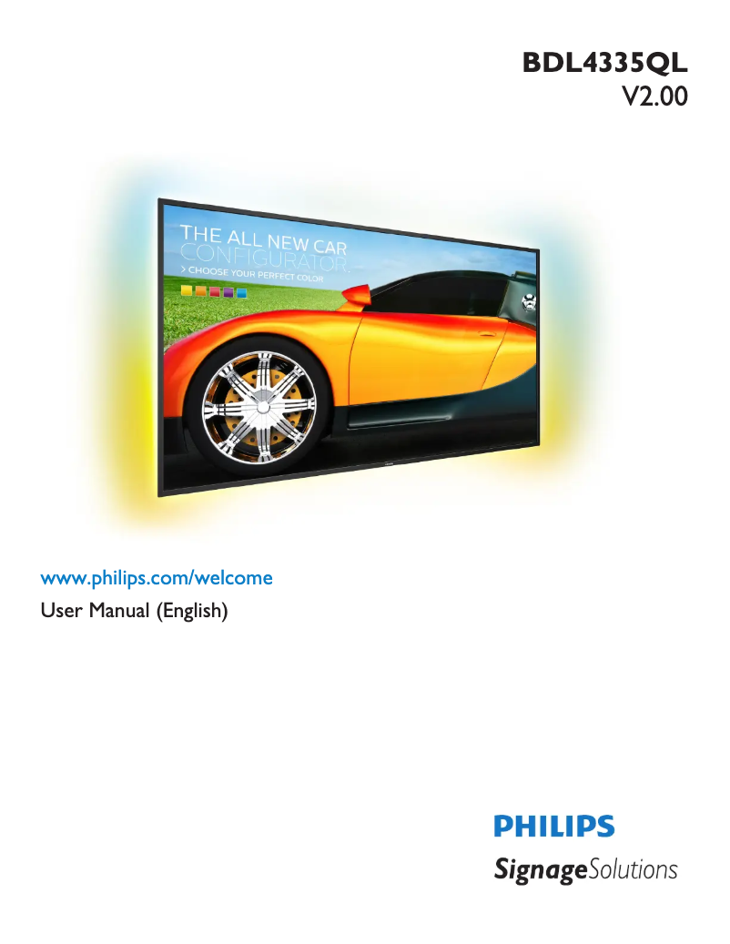 Page 1 of the manual User Manual Philips Q-line BDL4335QL