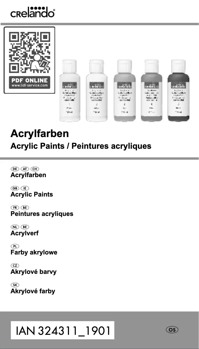 Page 1 de la notice Manuel utilisateur Crelando IAN 324311