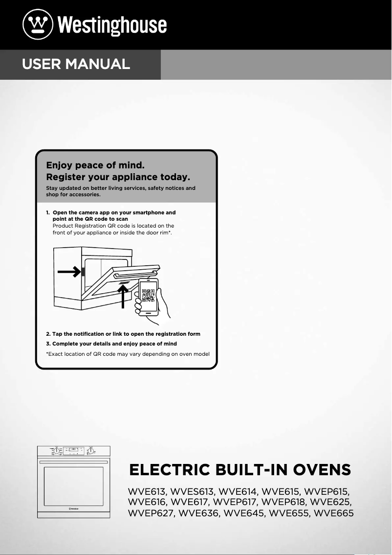 Page n°1 - Manuel utilisateur Westinghouse WVEP615WC
