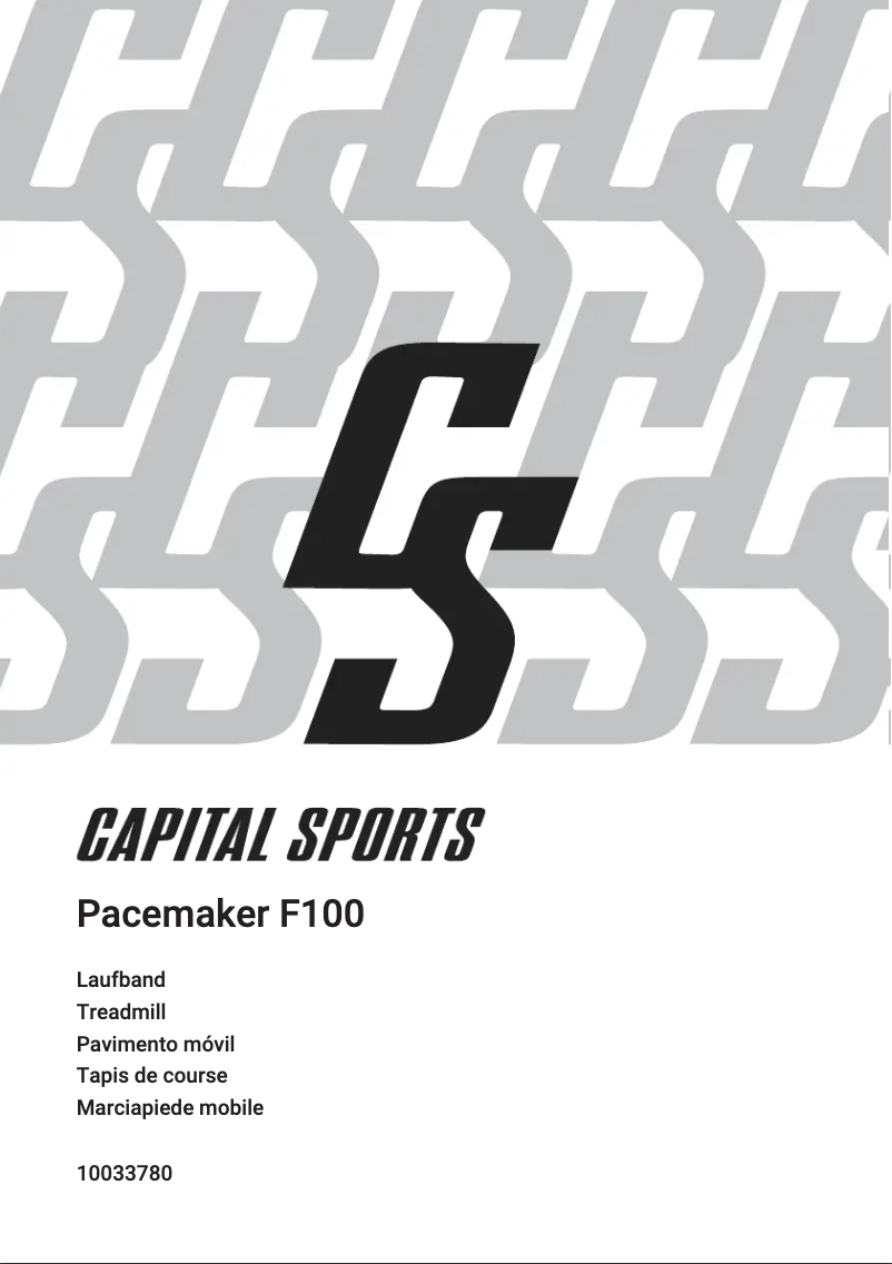 Page n°1 - Manuel utilisateur Capital Sports Pacemaker F100