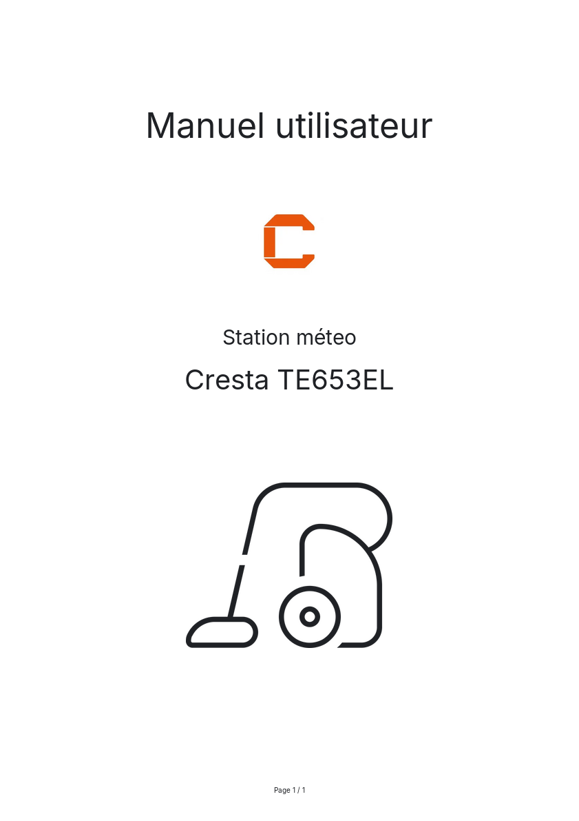 Image de la première page du manuel de l'appareil TE653EL