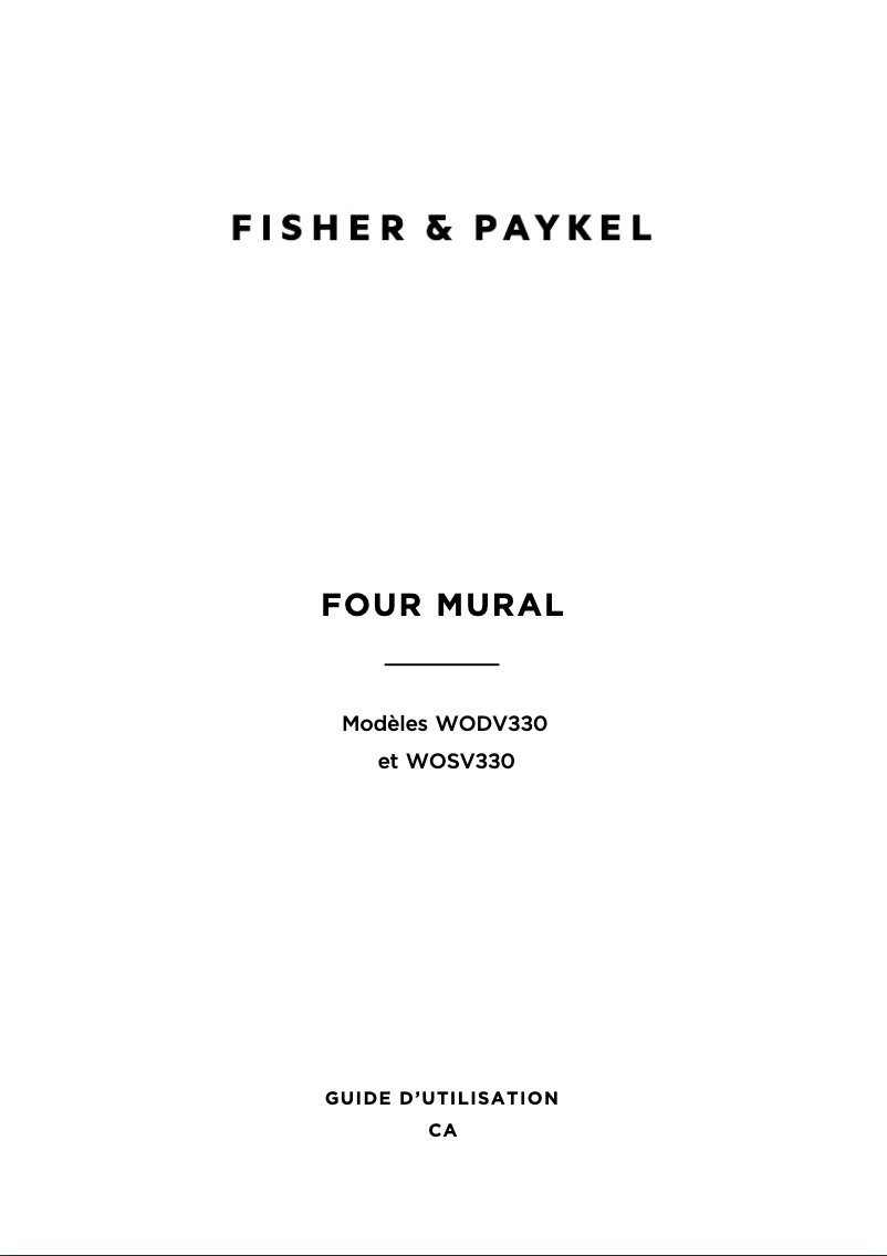 Image de la première page du manuel de l'appareil WOSV330