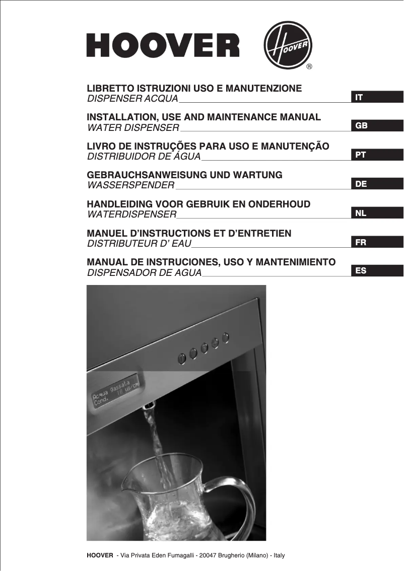 Page 1 de la notice Manuel utilisateur Hoover HPWD290X