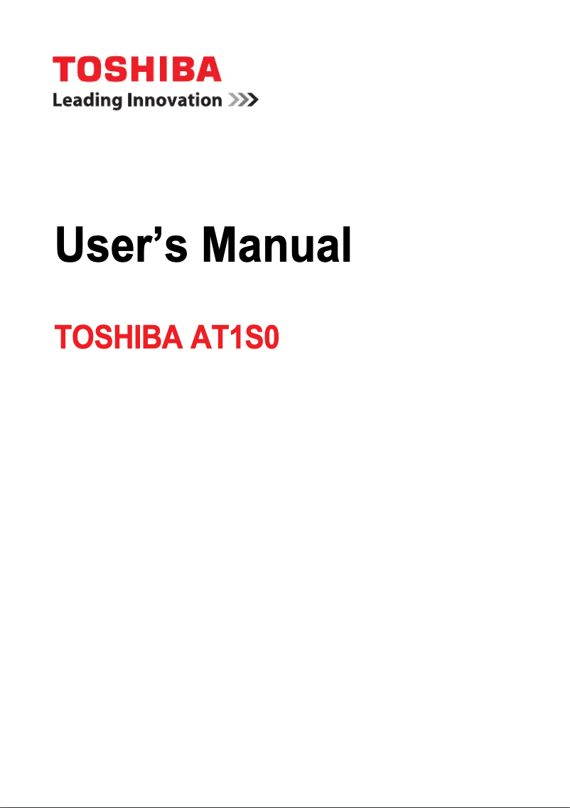 Page n°1 - Manuel utilisateur Toshiba Regza AT1S0