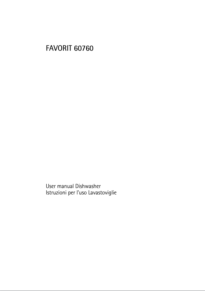 Page n°1 - Manuel utilisateur AEG F 60760