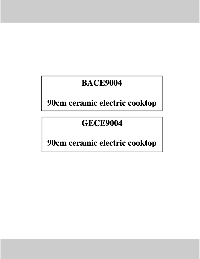 Page 1 de la notice Manuel utilisateur Baumatic BACE9004