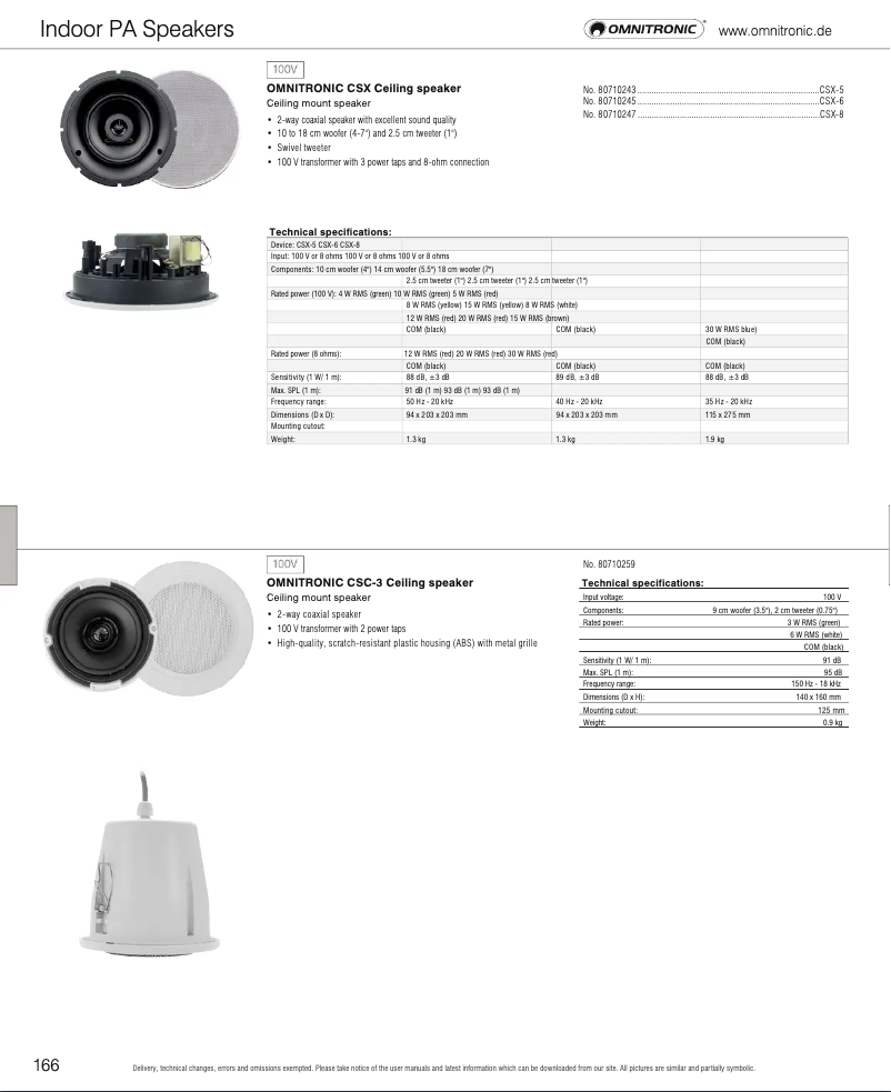 Page n°1 - Catalogue Omnitronic CSX-8