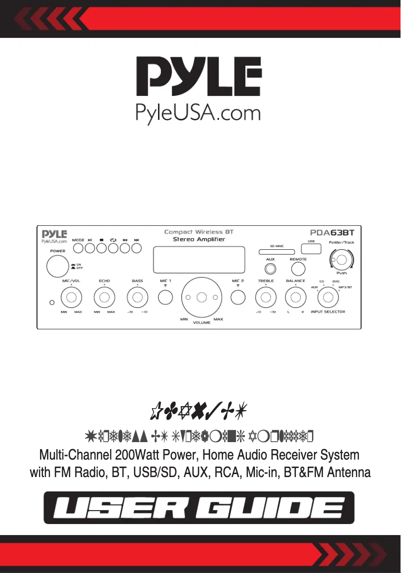 Page 1 de la notice Manuel utilisateur Pyle PDA63BT