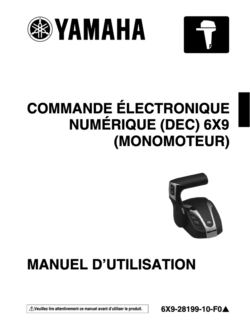 Page 1 de la notice Manuel utilisateur Yamaha DEC single engine (2020)
