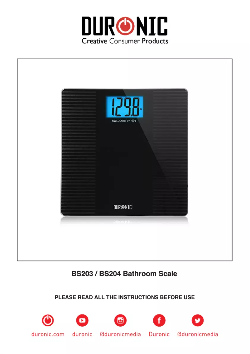 Page 1 de la notice Manuel utilisateur Duronic BS204