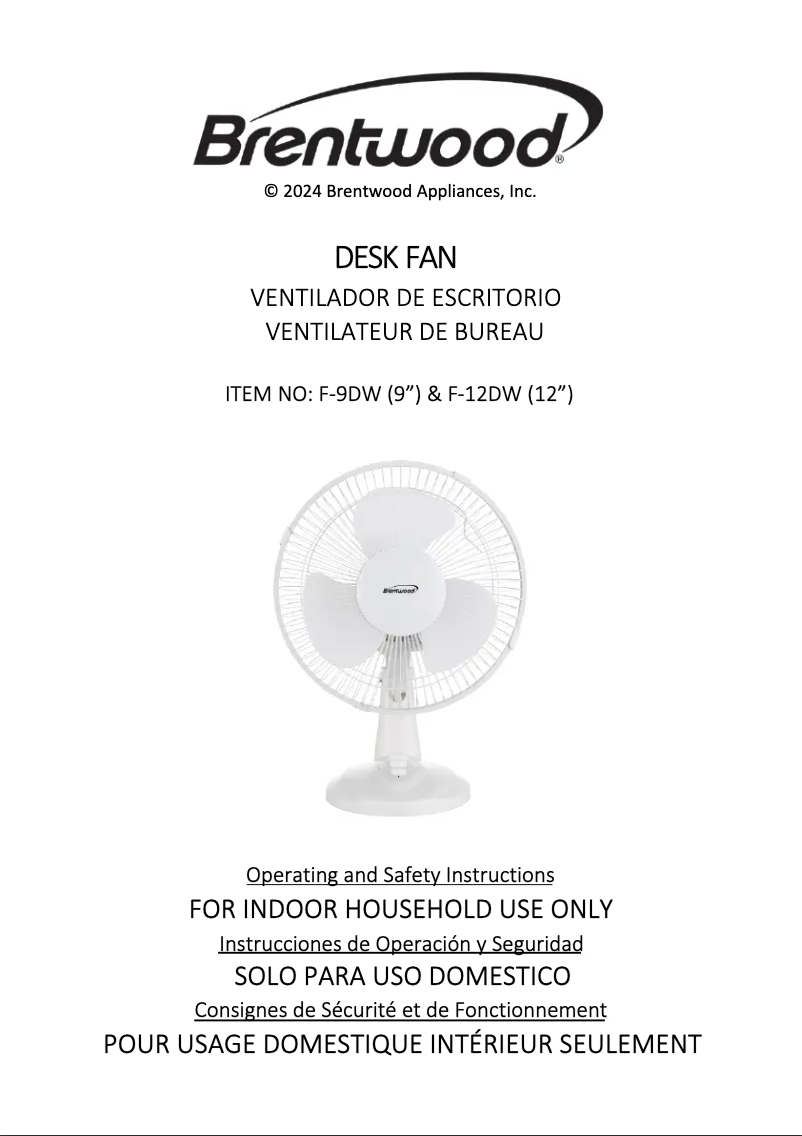 Página 1 del manual Manual de usuario Brentwood F-9DW