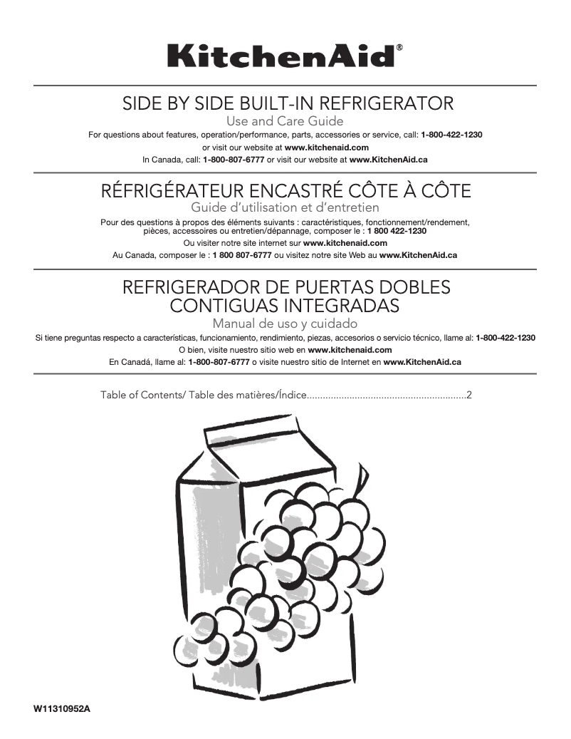 Page 1 de la notice Manuel utilisateur KitchenAid KBSD608ESS