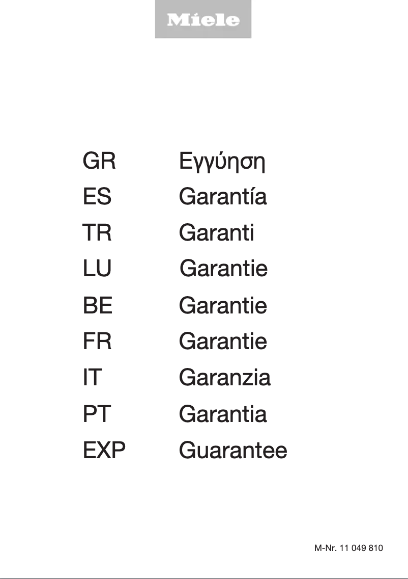 Page 1 de la notice Mode d'emploi Miele G 5072 Vi Selection