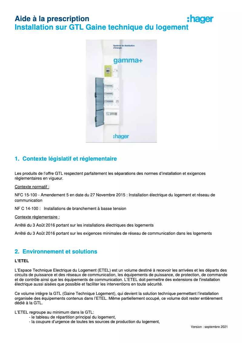 Page n°1 - Brochure Hager ESC226