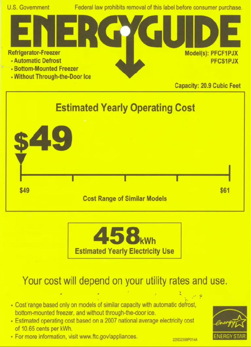 Image de la première page du manuel de l'appareil PFCS1PJXSS