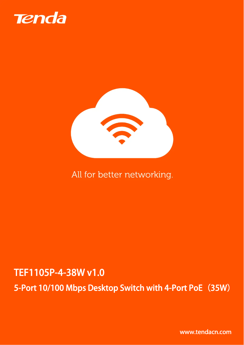 Page n°1 - Manuel utilisateur Tenda TEF1105P-4-38W