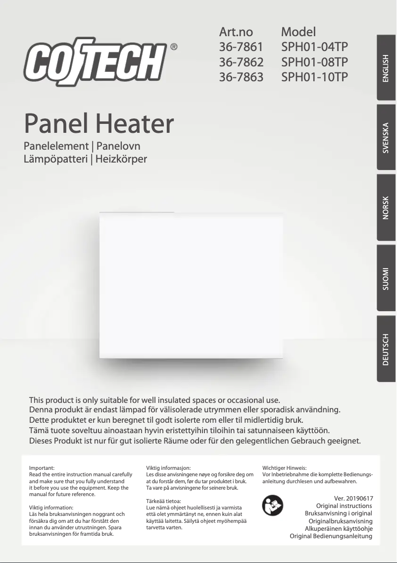 Page 1 de la notice Manuel utilisateur Cotech SPH01-10TP