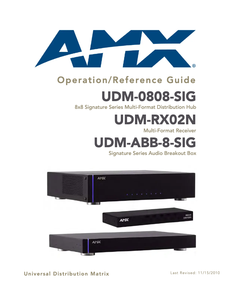 Image de la première page du manuel de l'appareil UDM-RX02N