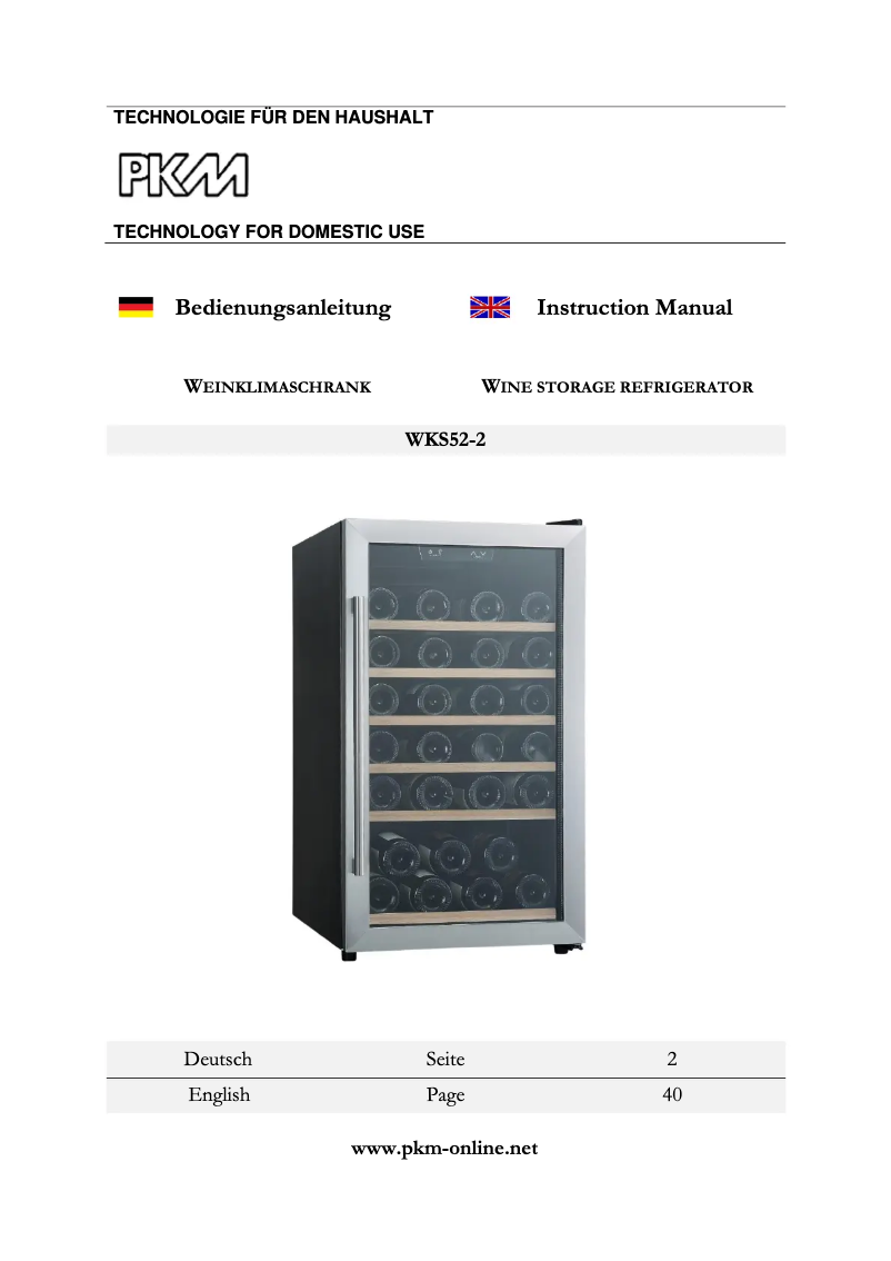 Image de la première page du manuel de l'appareil WKS52-2