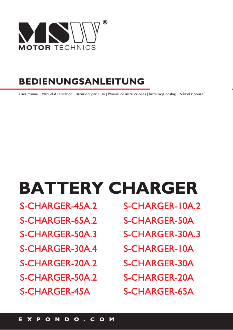Page 1 de la notice Manuel utilisateur MSW S-CHARGER-20A