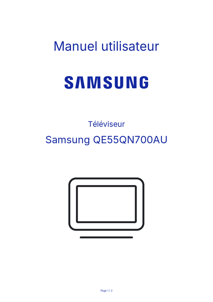 Page n°1 - Manuel utilisateur Samsung QE55QN700AU
