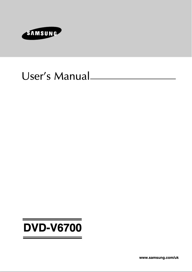 Page n°1 - Manuel utilisateur Samsung DVD-V6700S