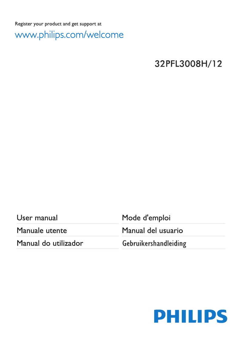 First page image of the manual for 32PFL3008H