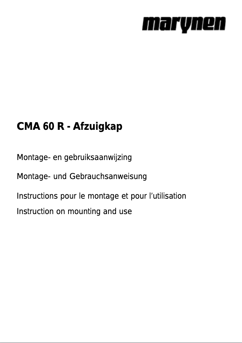 Image de la première page du manuel de l'appareil CMA 60 R