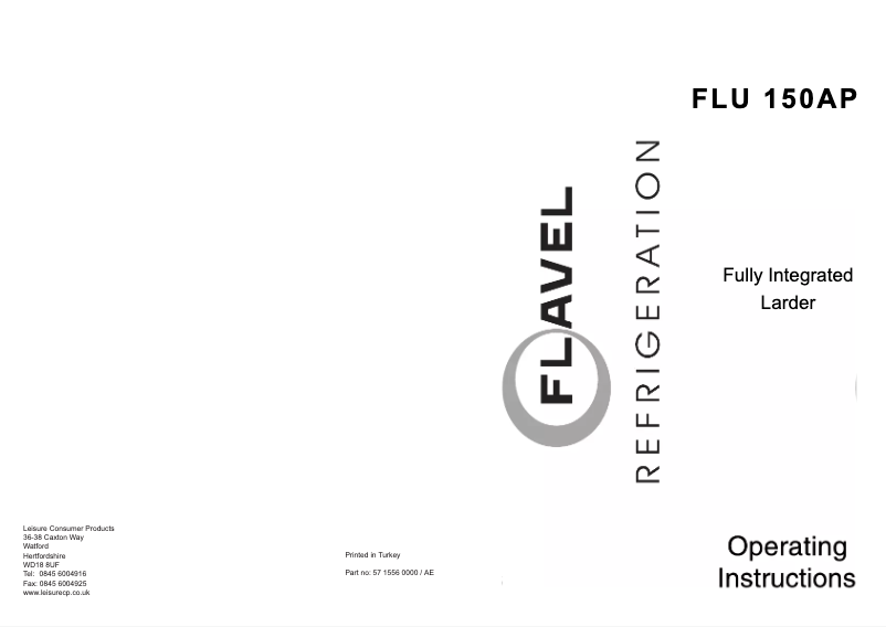 Image de la première page du manuel de l'appareil FLU150AP