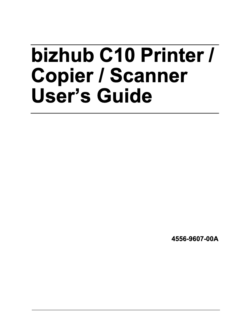 Page n°1 - Manuel utilisateur Konica Minolta bizhub C10