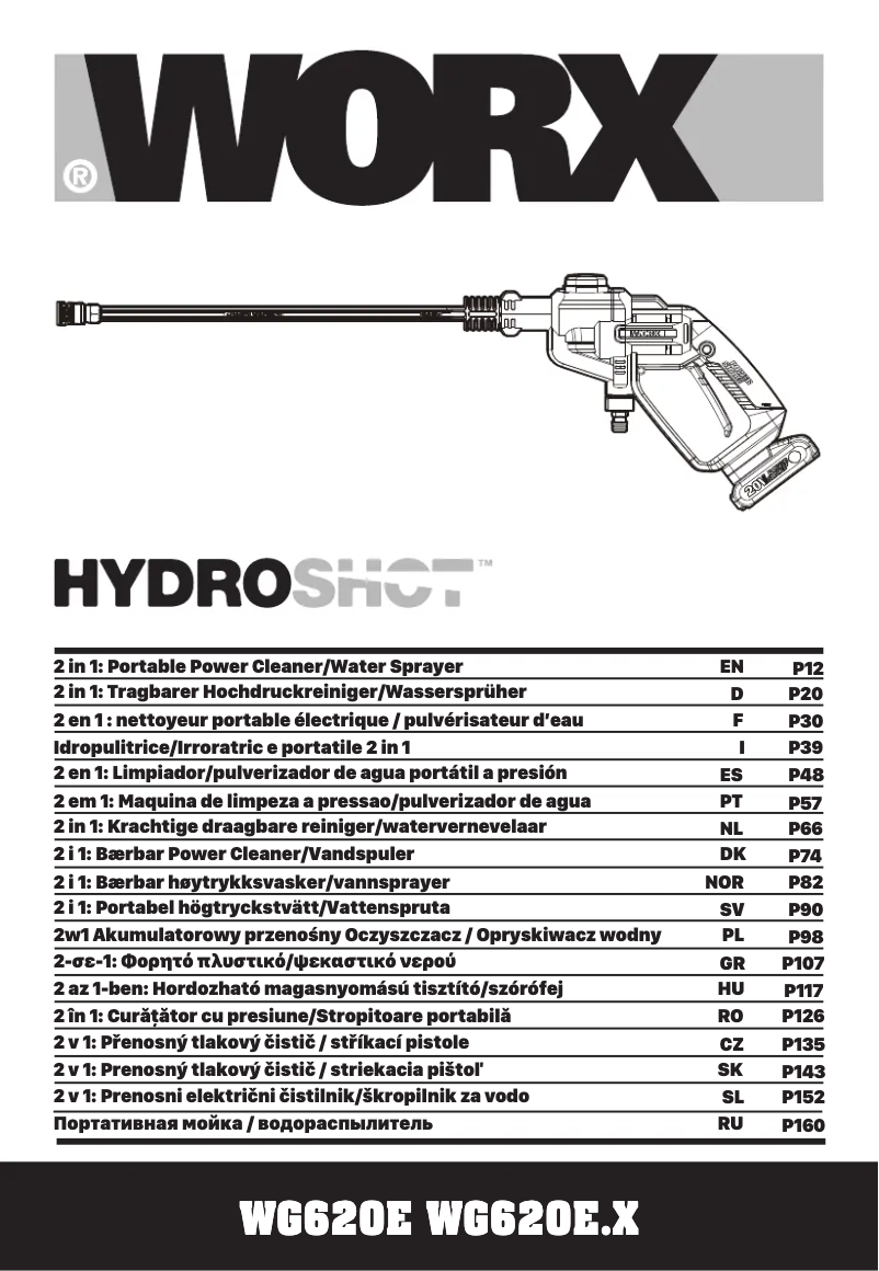 Page n°1 - Manuel utilisateur Worx HydroShot WG620E.4