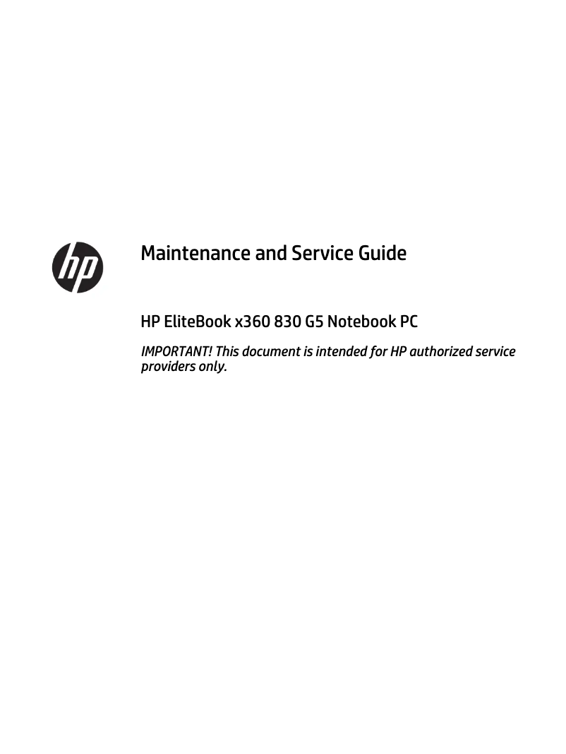Page 1 de la notice Manuel d'utilisation et d'entretien HP EliteBook x360 830 G5