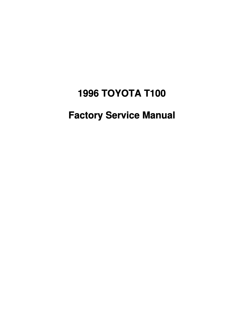 Page 1 de la notice Manuel utilisateur Toyota T100 (1996)