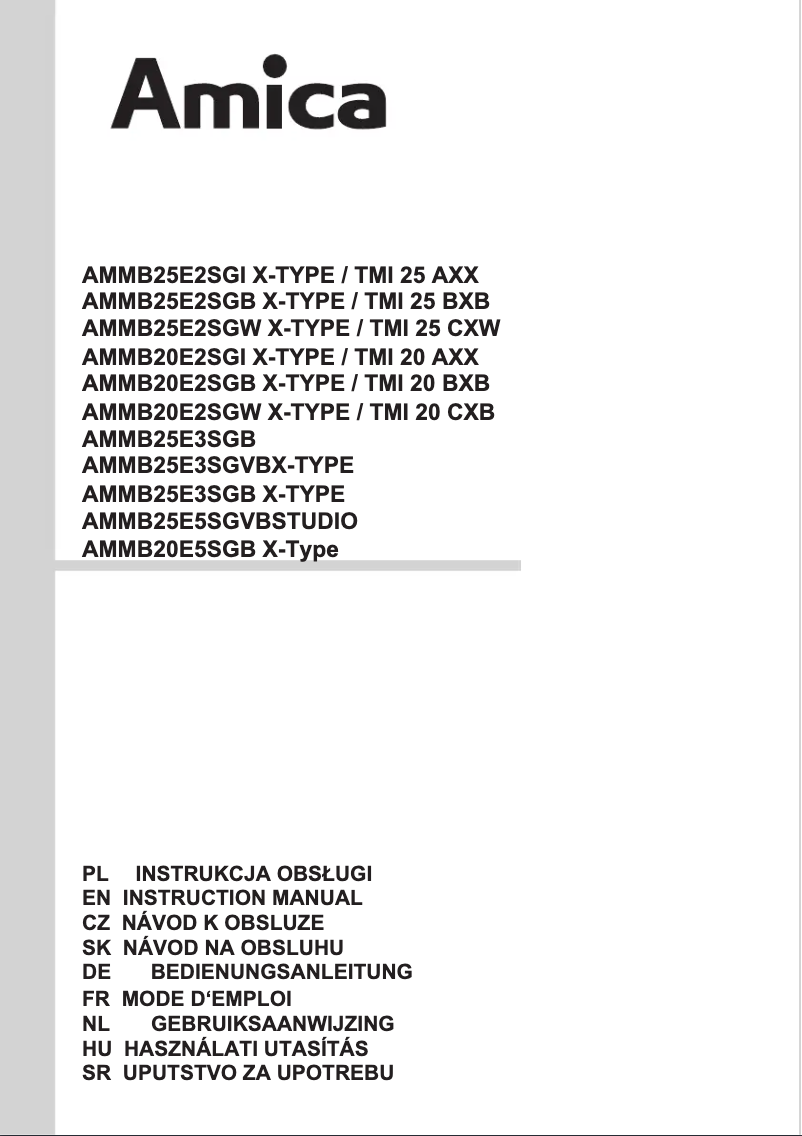 Page n°1 - Manuel utilisateur Amica X-Type AMMB25E3SGB