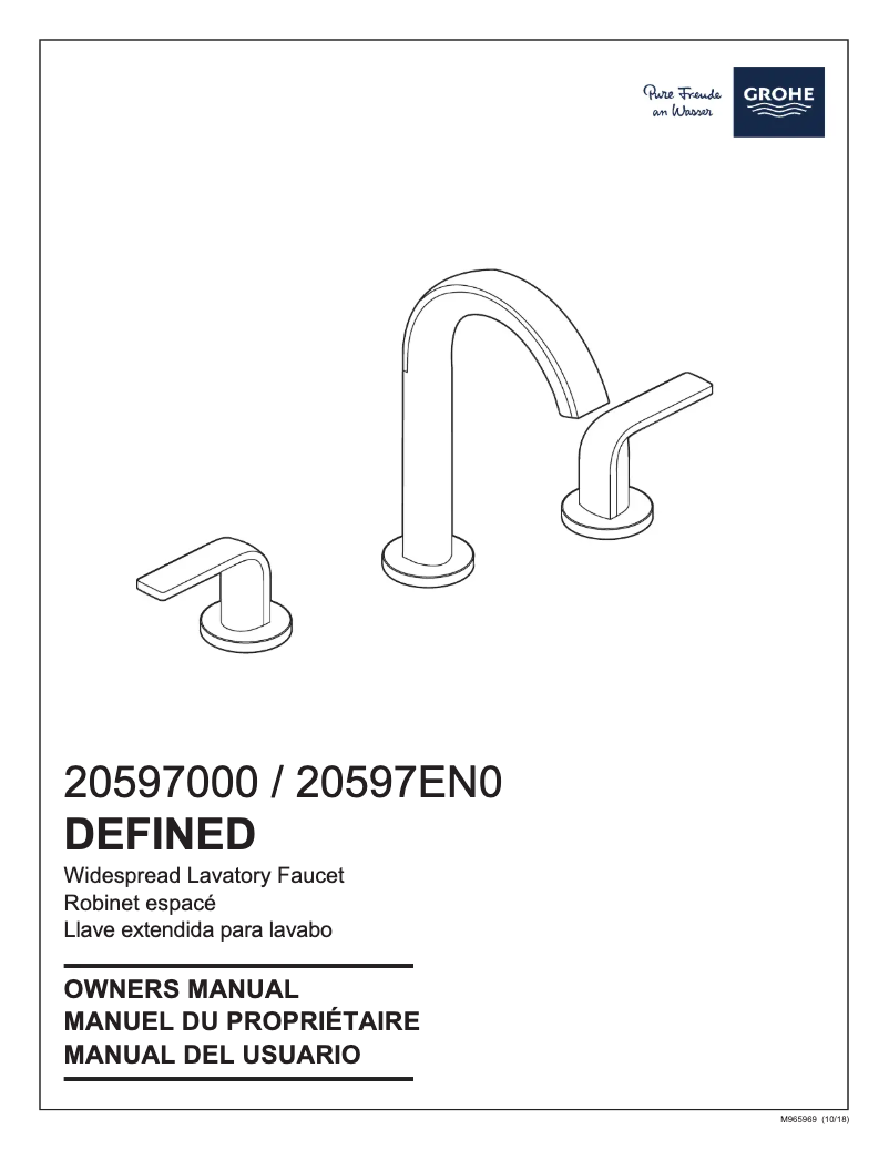 Página 1 del manual Manual de usuario Grohe Defined 20597EN0