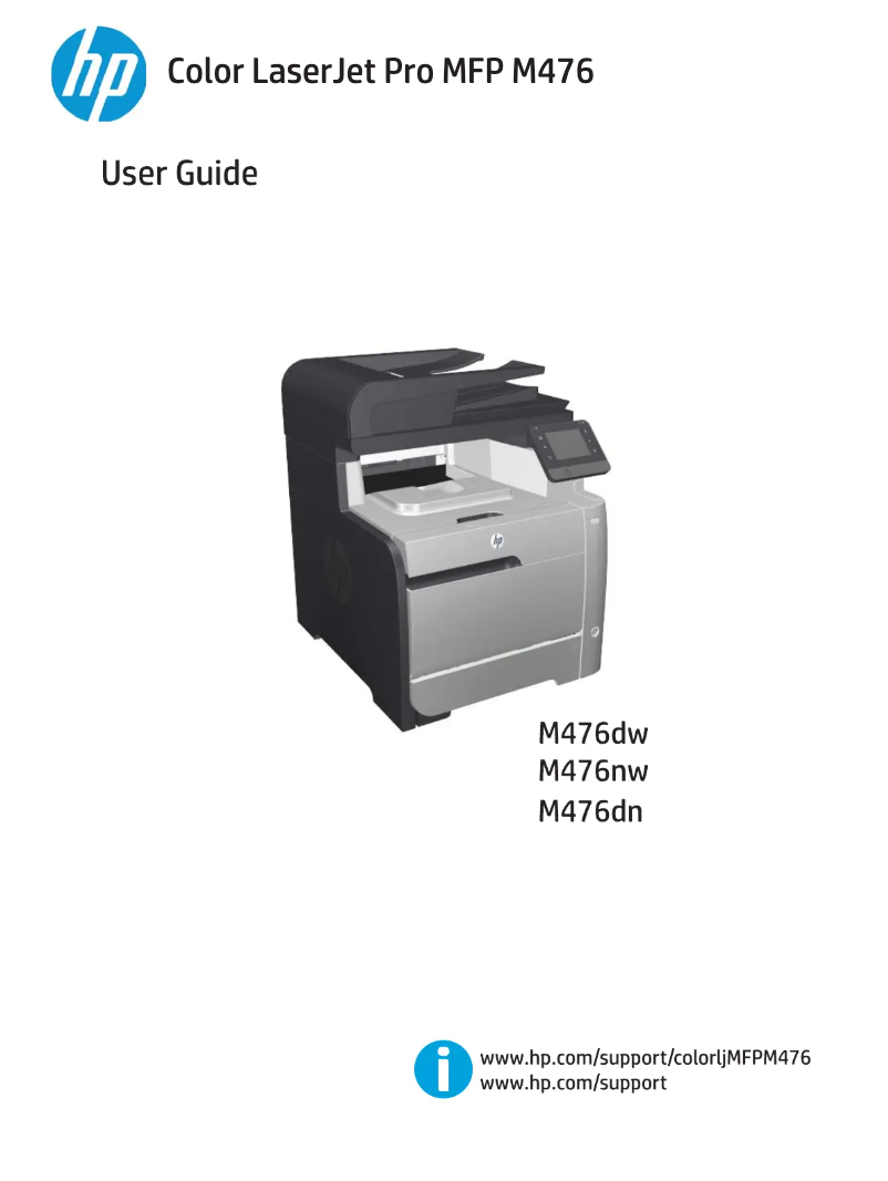 Image de la première page du manuel de l'appareil Color LaserJet Pro M476dn