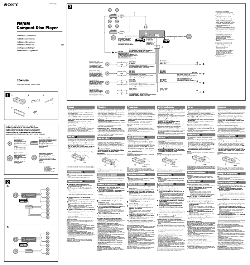 Image de la première page du manuel de l'appareil CDX-M10